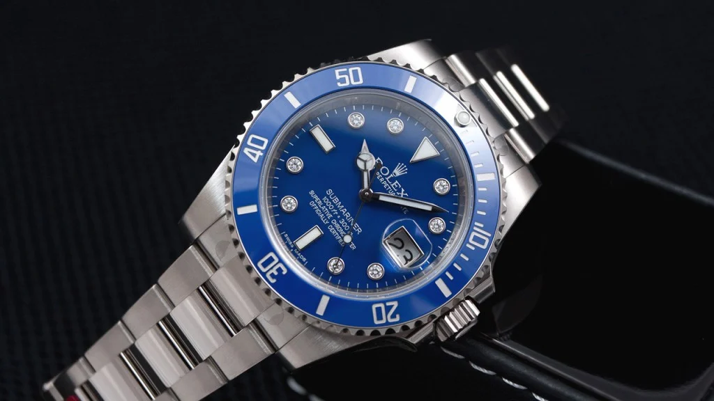 Replica Rolex Submariner white gold blue 116619