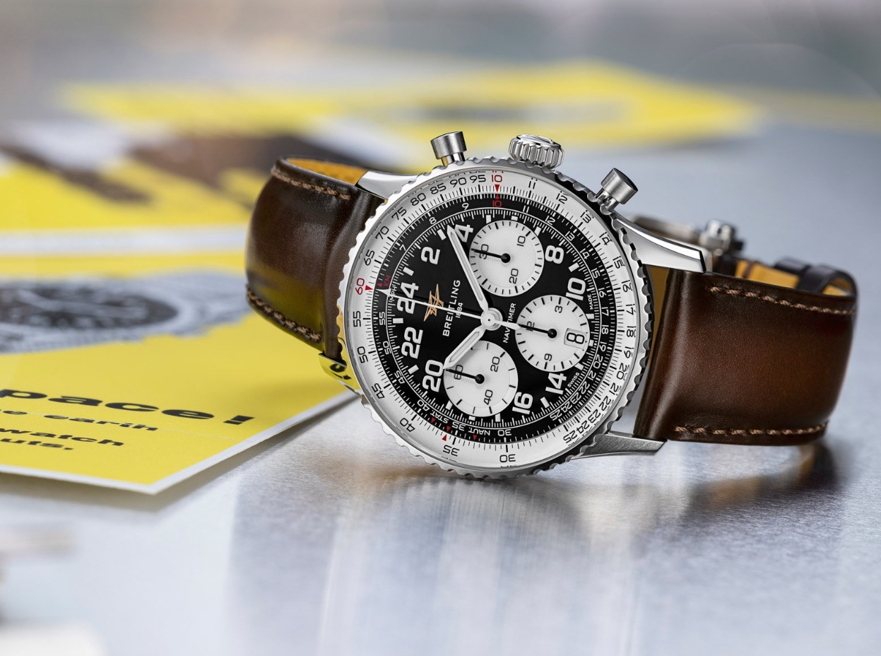 Breitling Navitimer Black Dial With White Chronograph Counters